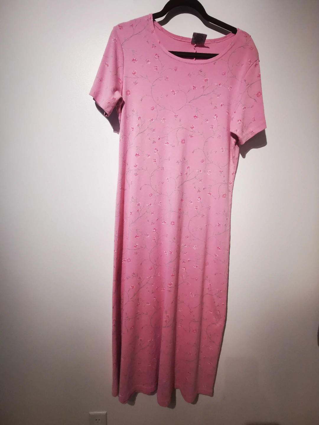 CMI Pink Floral Maxi Dress VTG cotton l - photo 2