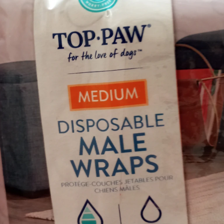 Top-Paw Medium Disposable Male Wraps - ⚽ 12 Count - photo 4