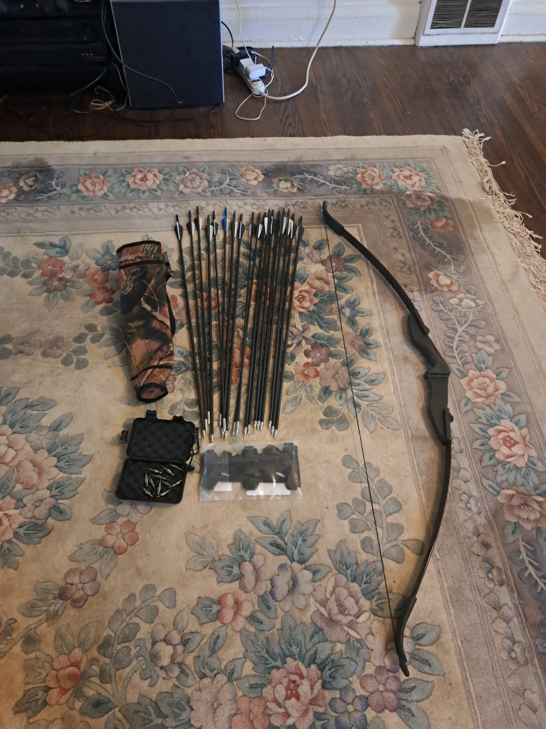Archery Bow and Arrow Set with Quiver and Field Points
