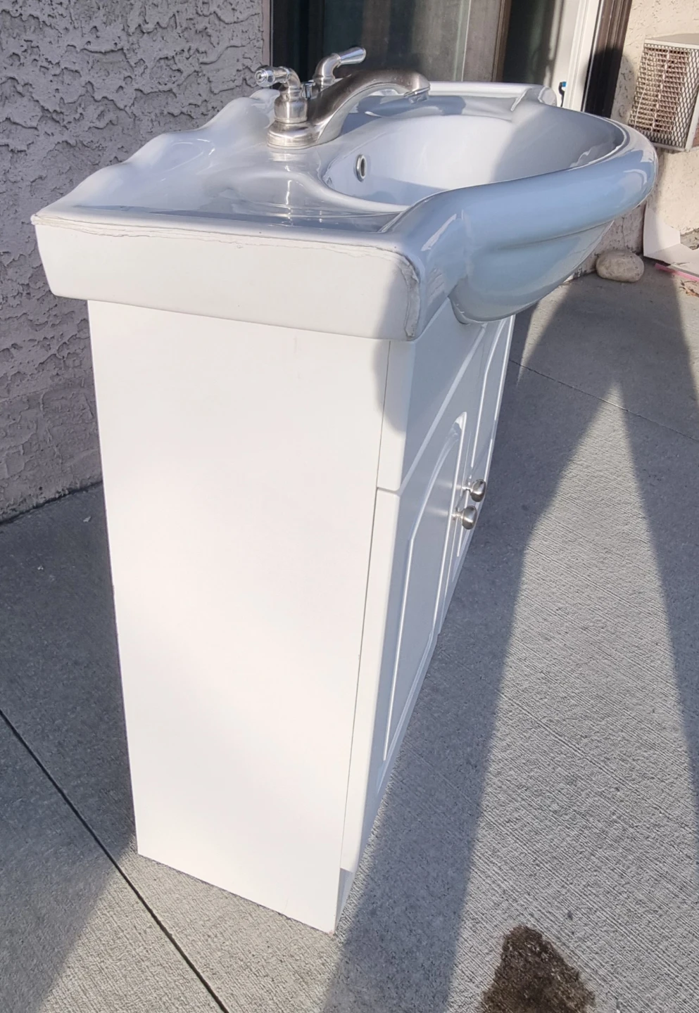 White Vanity Sink with Cabinet - photo 3