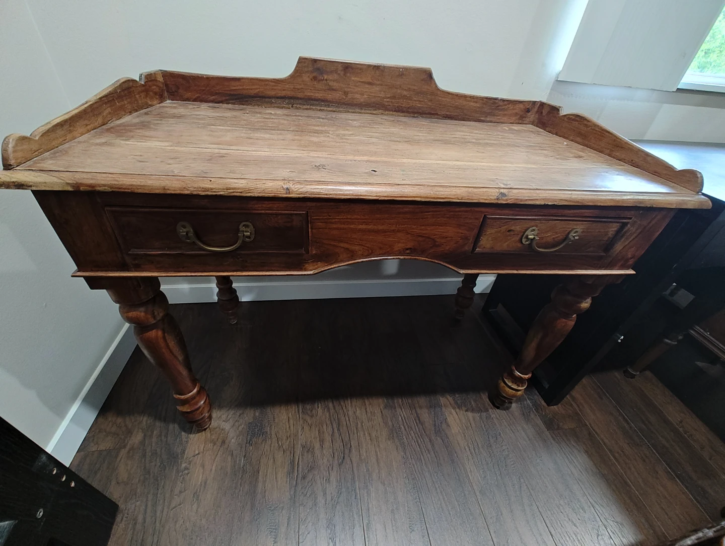 Archaic Wooden writing desk with two drawers