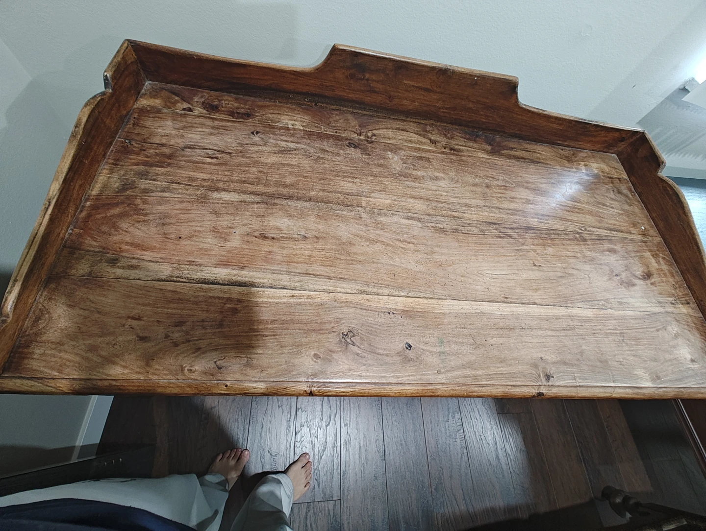 Archaic Wooden writing desk with two drawers - photo 2