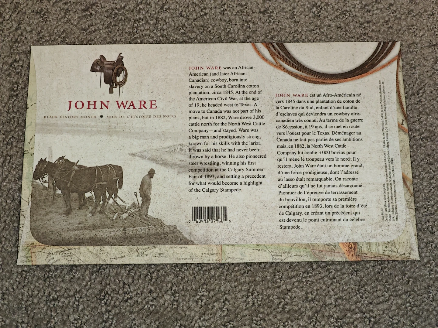 First Day Covers FDC John Ware Black History & Calgary Stampede - photo 4