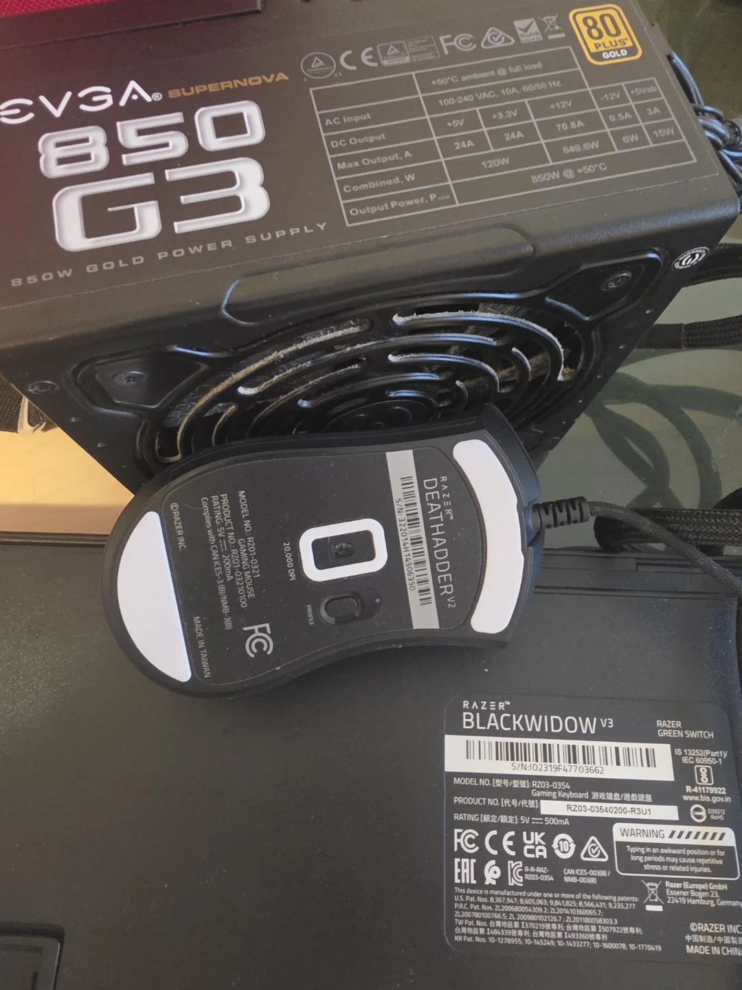 Various PC components--RAZER, EVGA