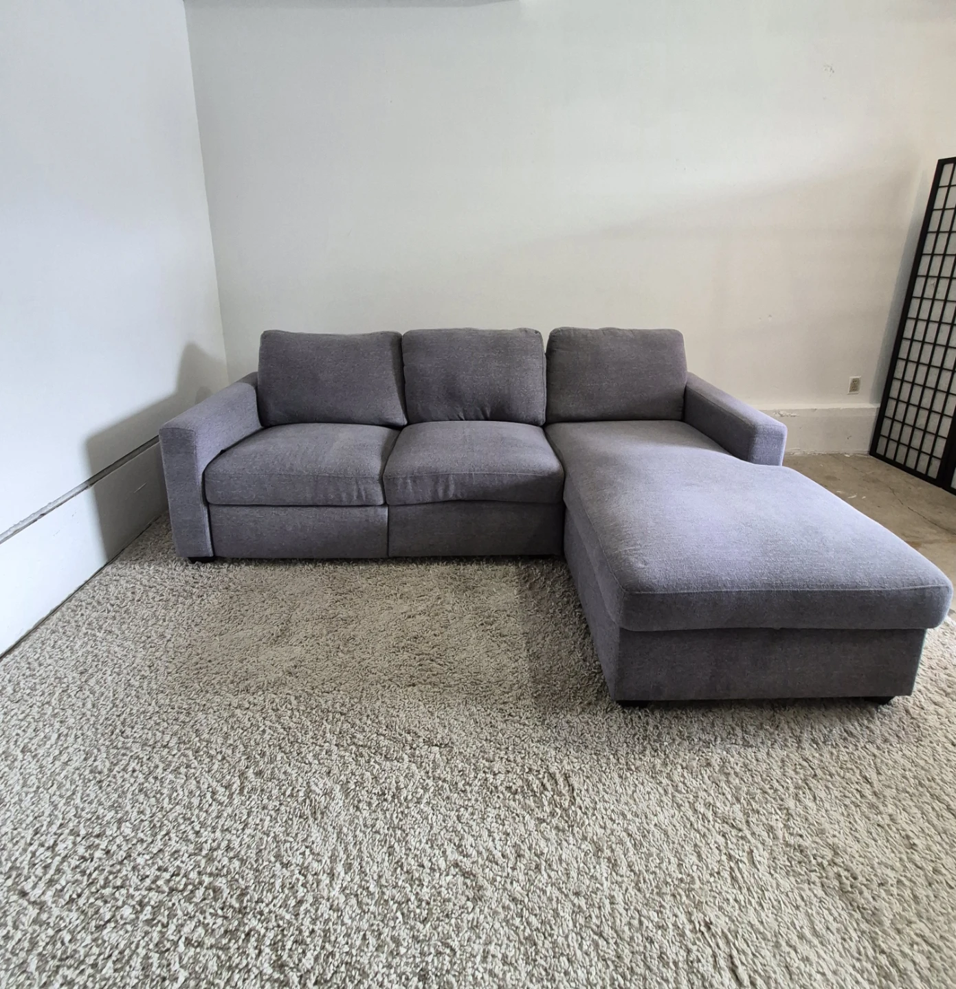 Gray Recliner Sectional L Shape Sofa Couch with Storage Chaise - photo 2