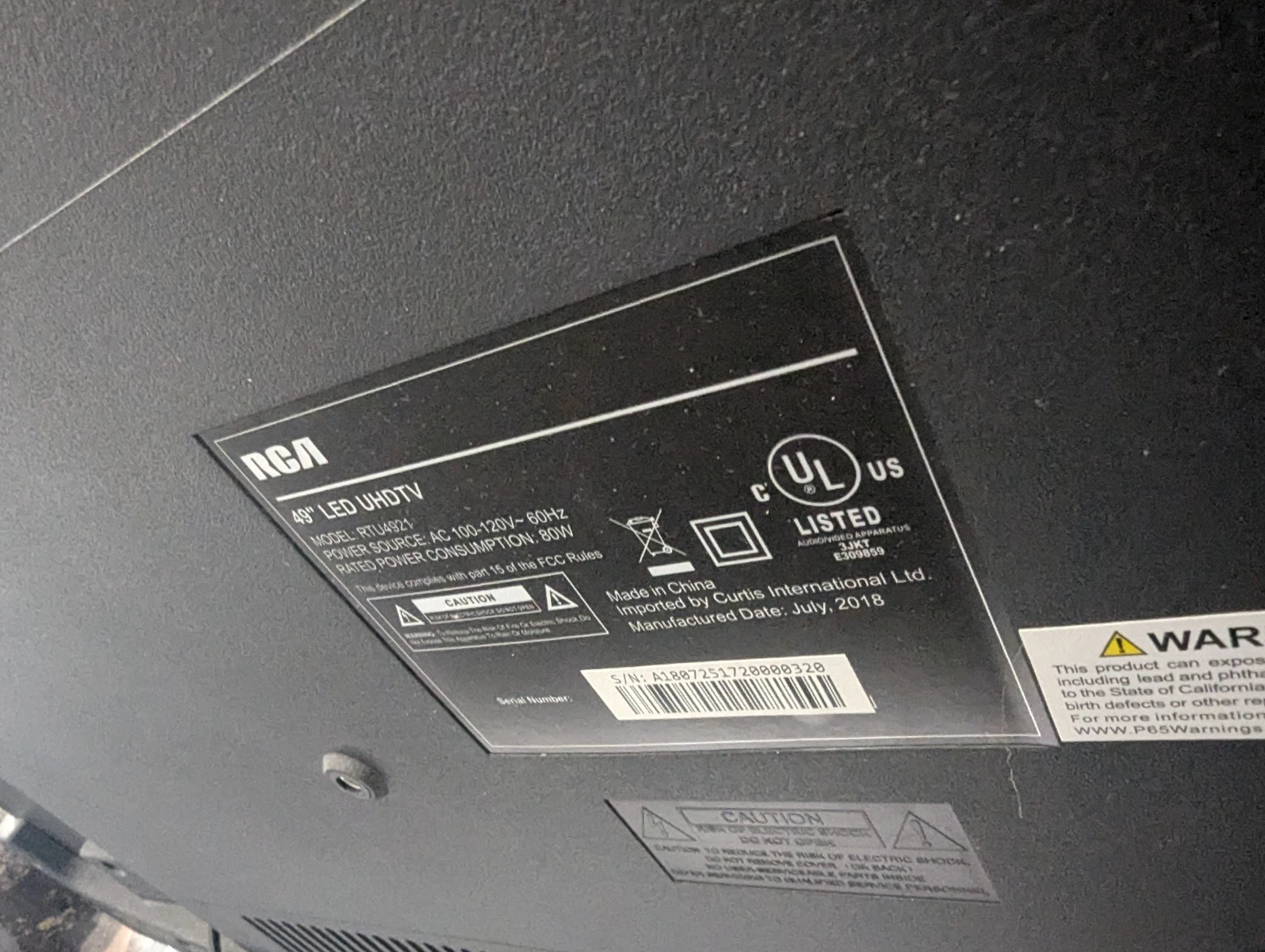 RCA 49 inch TV in good condition - photo 2