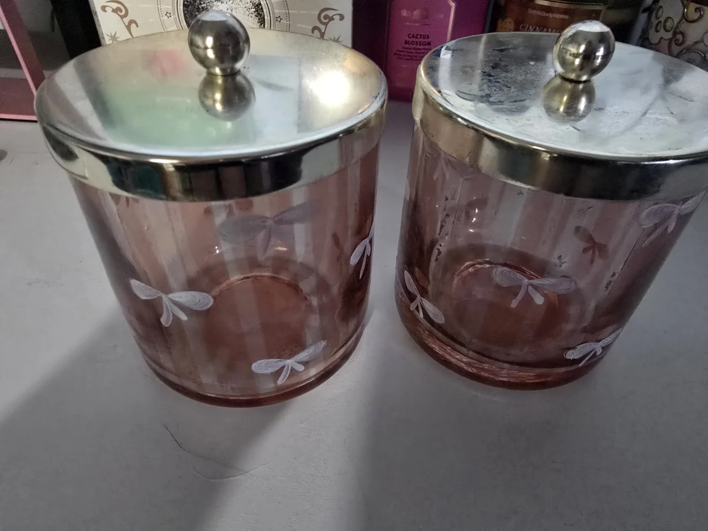 Pink Glass Jars with Lids - Set of 2 - photo 3