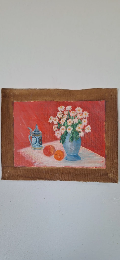 Still Life Painting with Flowers and Stein - photo 2