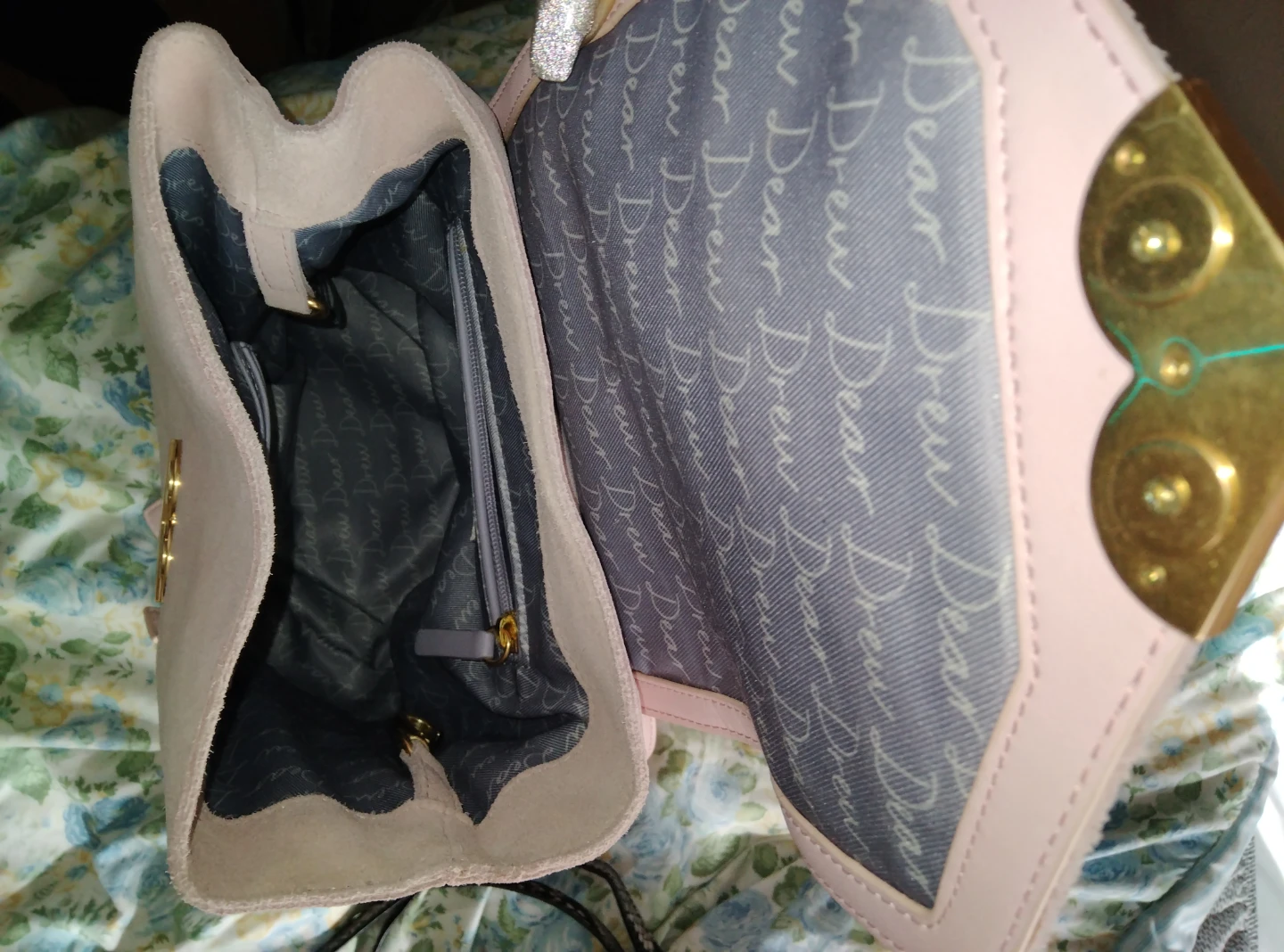 Dear Drew Pink Suede Heart Backpack - photo 5