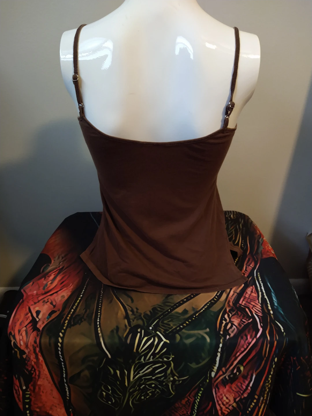 Y2K American Eagle Brown Beaded Sequin Cami Top XS - photo 5
