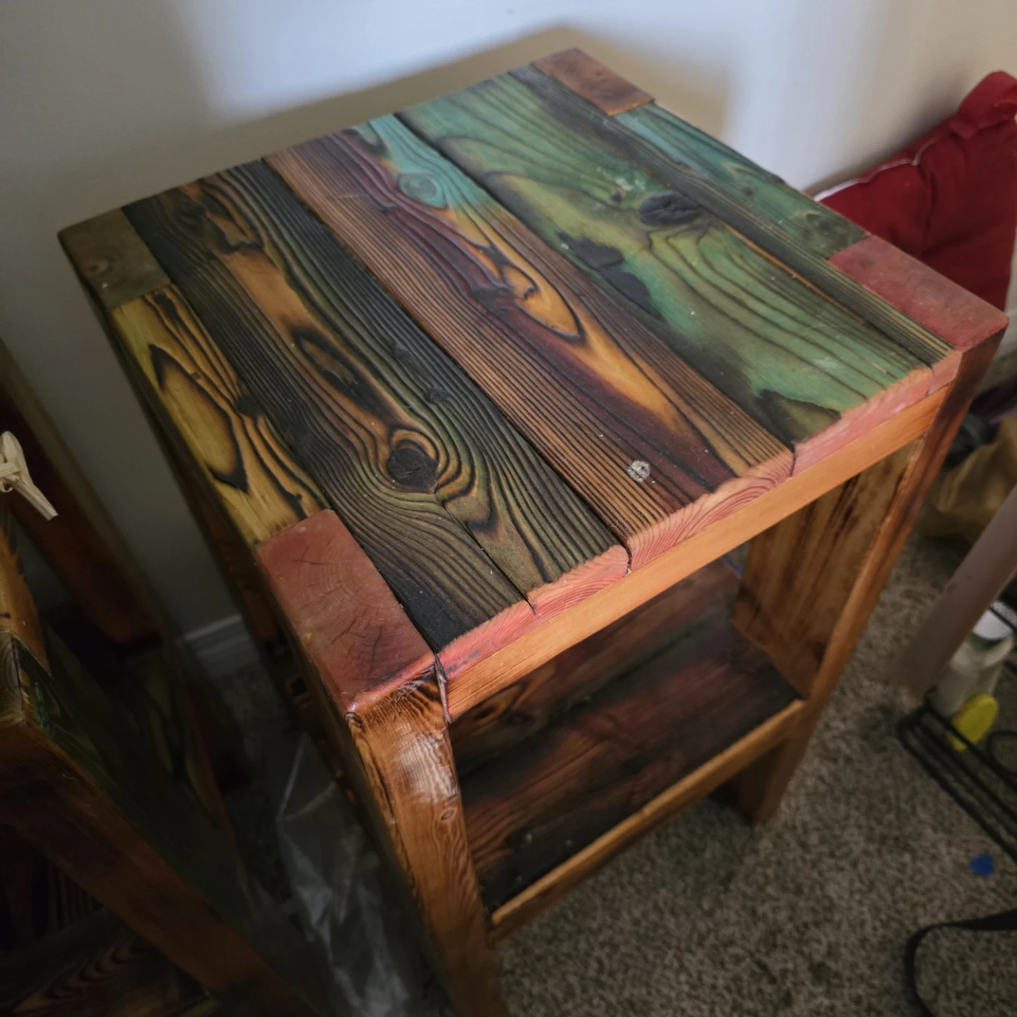 Handmade Wooden End Table - photo 2