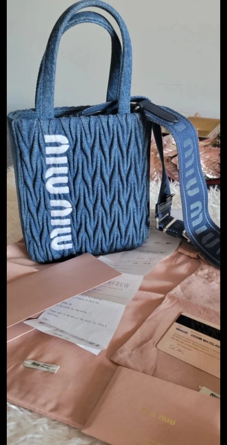Authentic Miu Denim Tote Bag ⚽ - photo 2