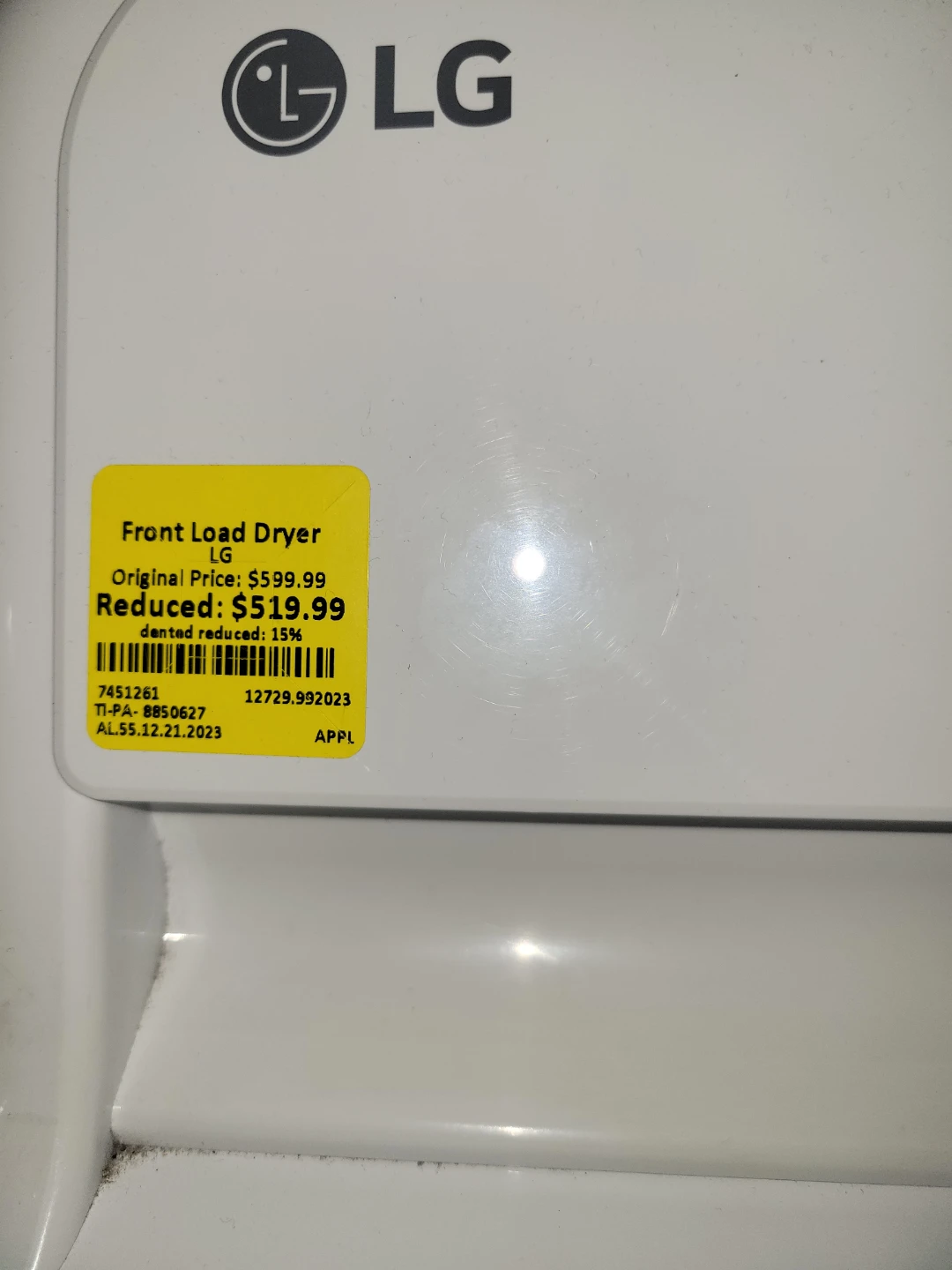 LG Front Load Dryer - photo 3