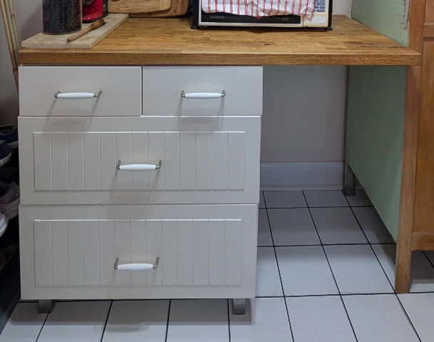 Butcher Block Top Kitchen Island w/ Drawers