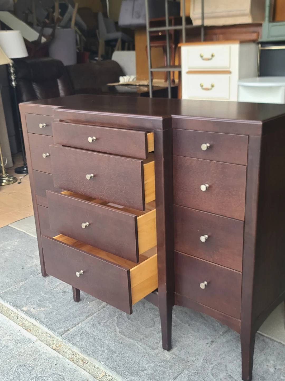 Sharma 12-Drawer Dark Wood Dresser - photo 2