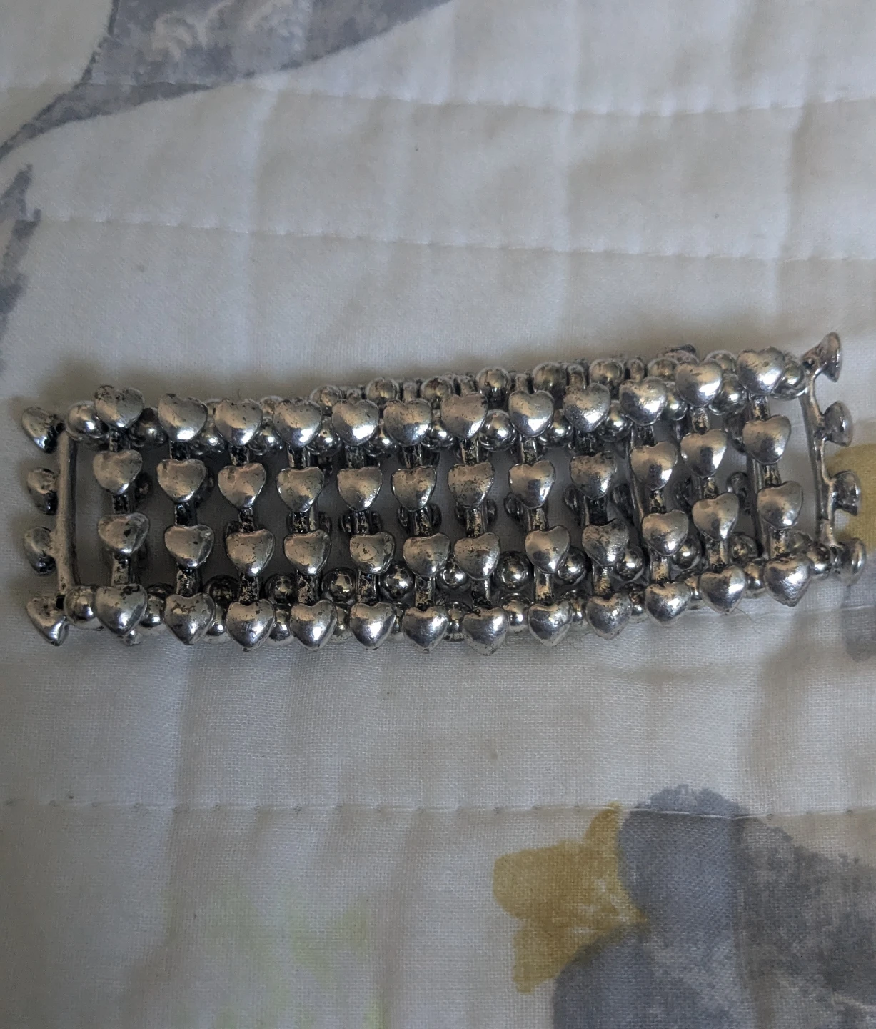 Silver-tone Heart Charm Bracelet