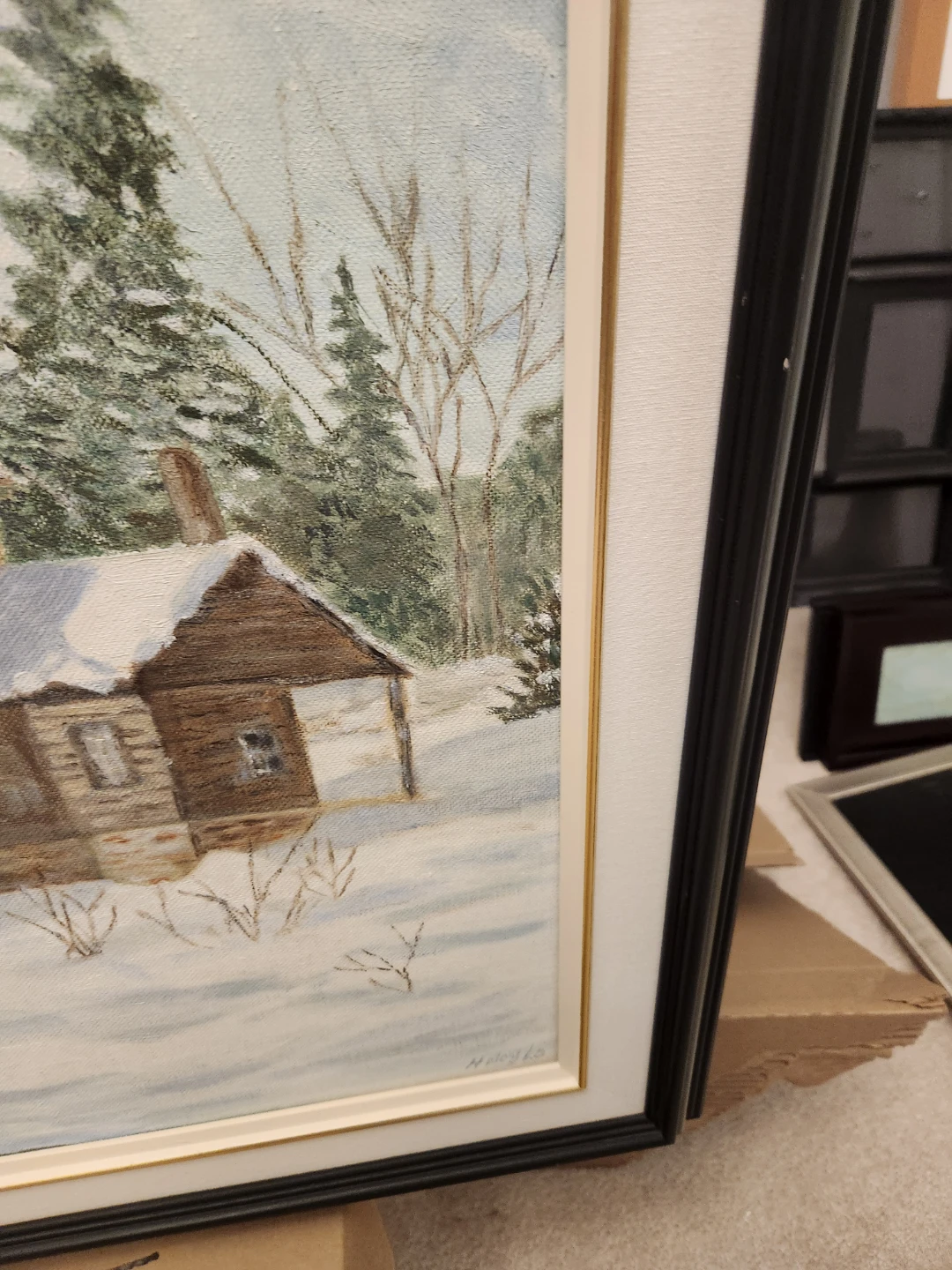 Framed Winter Landscape Painting - photo 4