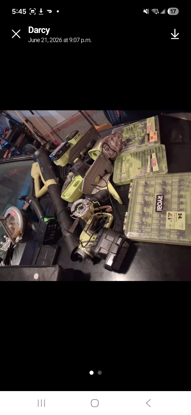 Ryobi Power Tool Set and Stanley Shop Vac