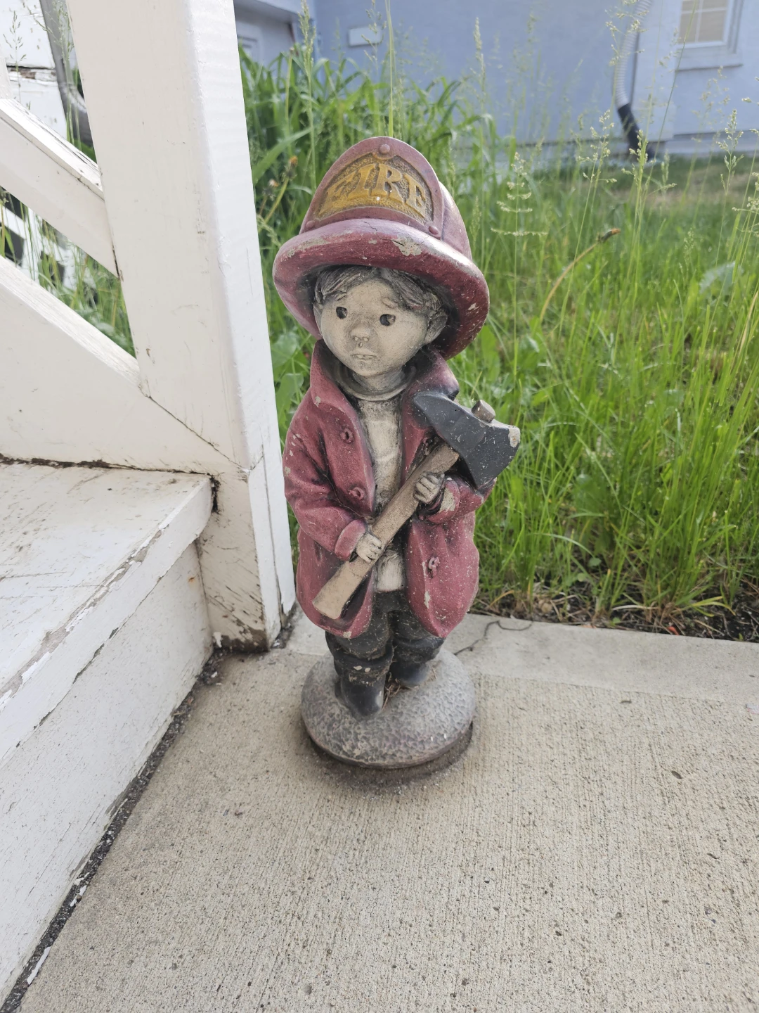 Garden Statue - Firefighter Boy with Axe