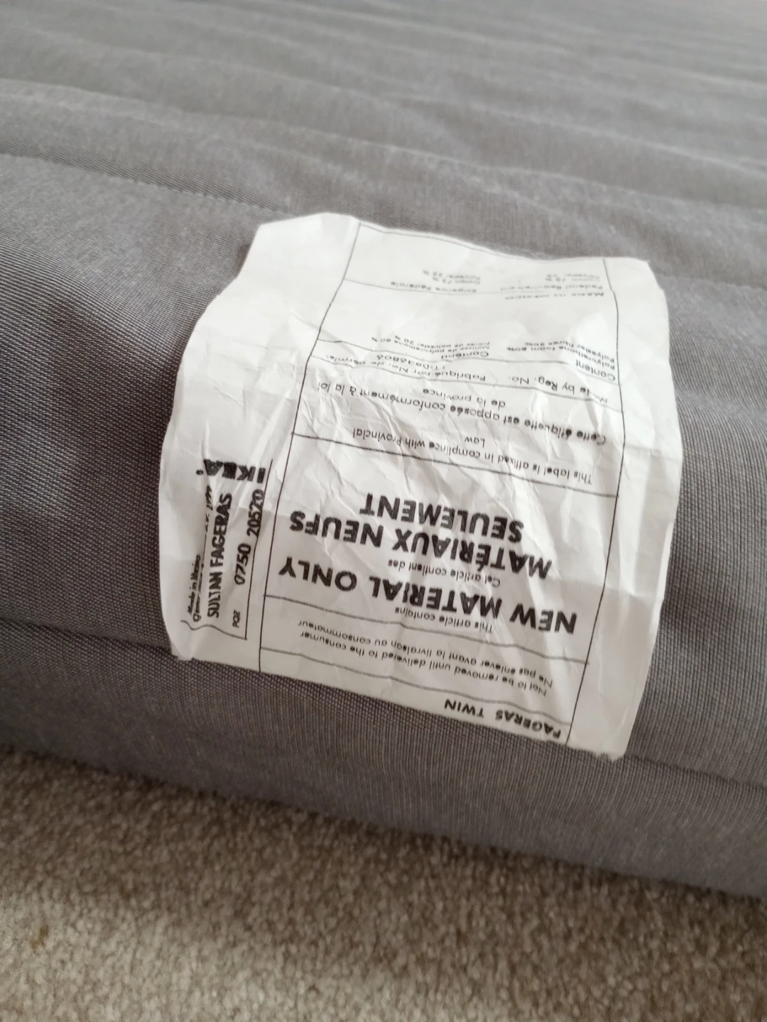 IKEA FAGERNAS TWIN Mattress