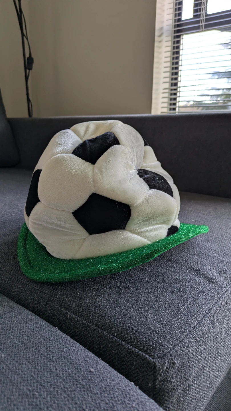 Soccer Ball Plush Hat with Green Brim - photo 4