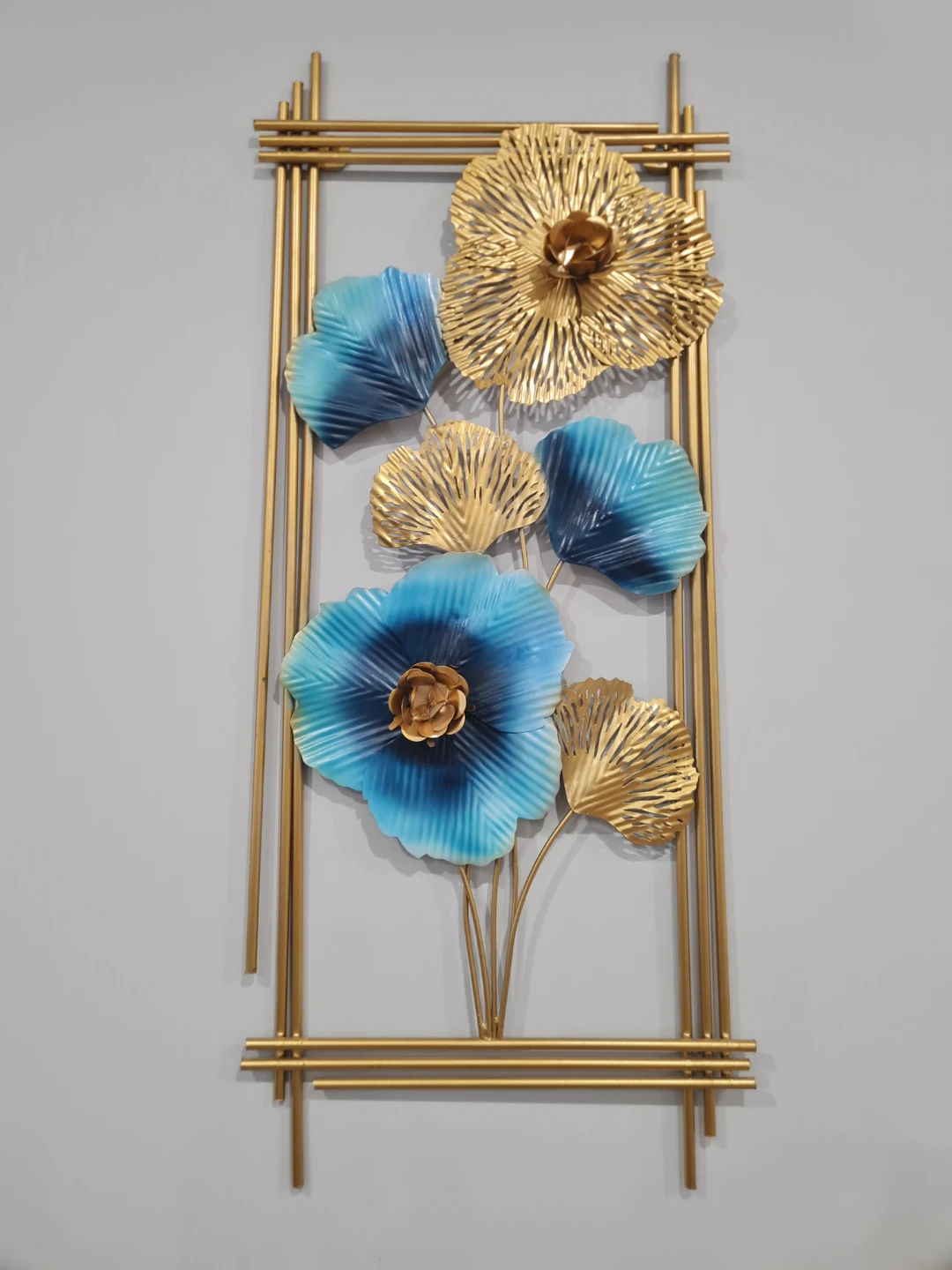 GOLD METAL WALL ART - PAIR - photo 2