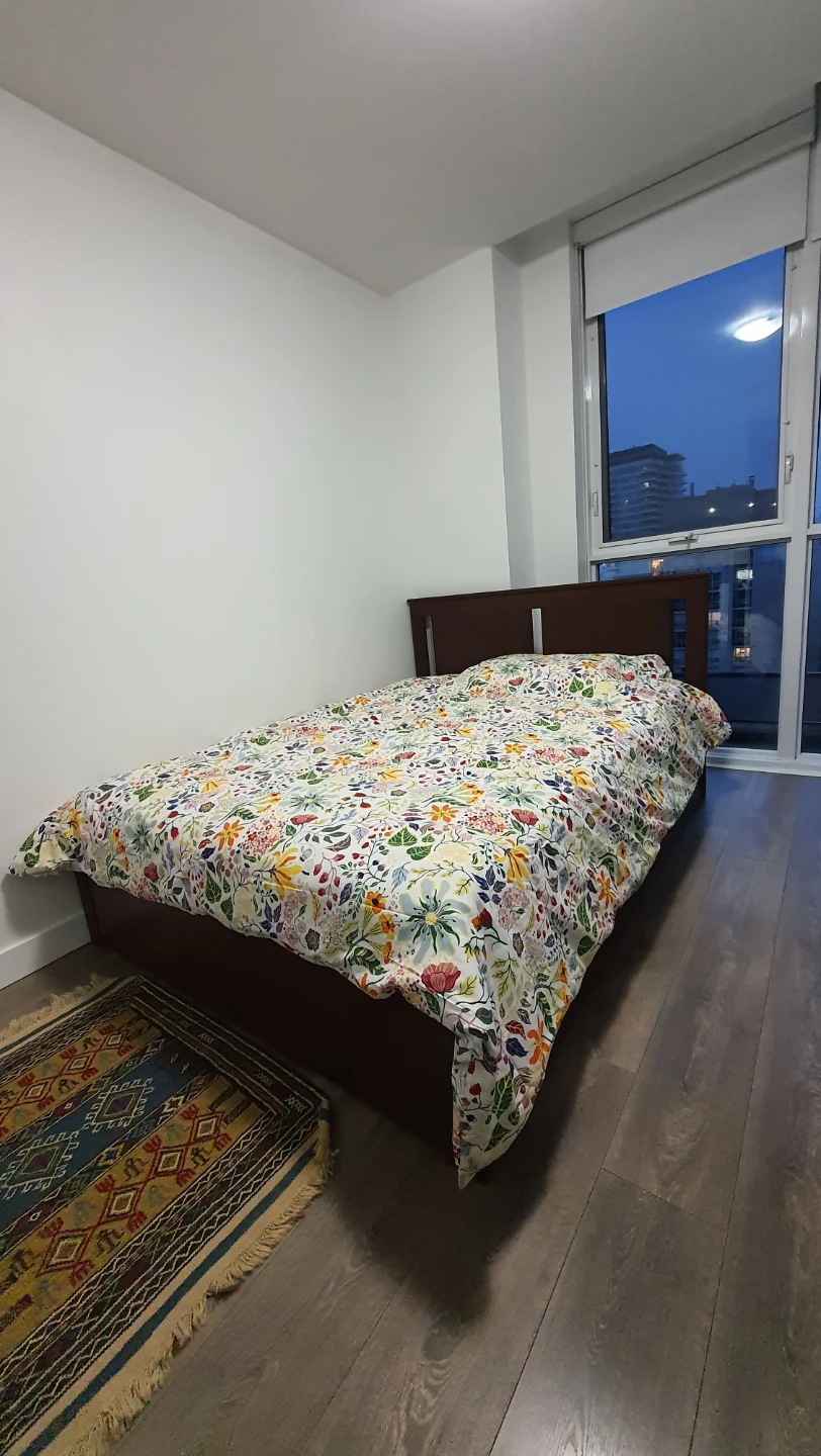 Brown Wooden Bed Frame with 2 drawers