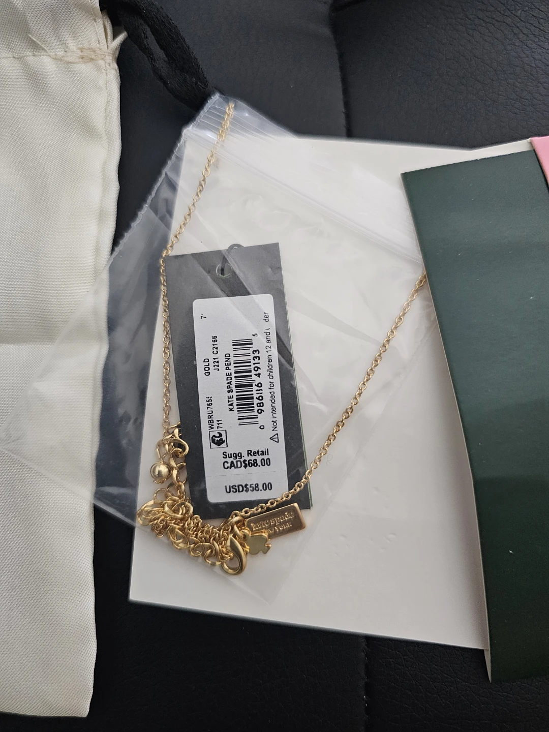 BNWT Authentic Kate Spade Gold Pendant Necklace - photo 4