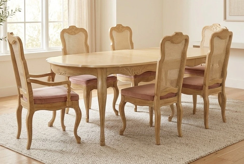 Vintage Drexel Heritage Cabernet Classics Dining Table & Chairs