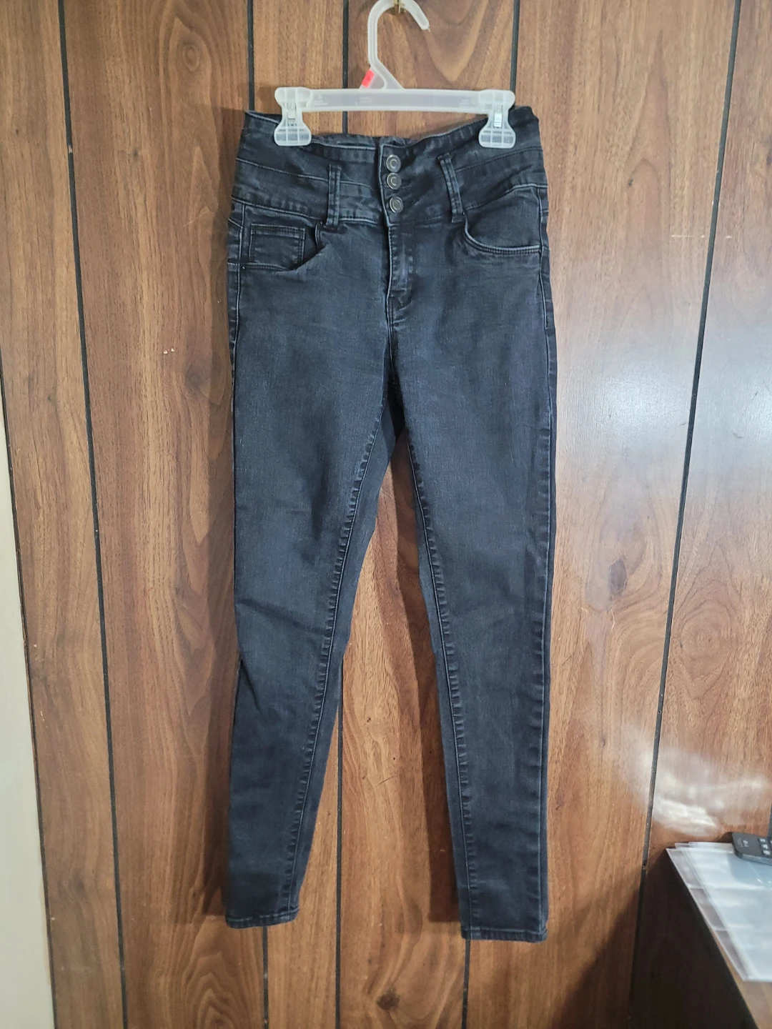 Children High-Waisted Black Skinny Jeans Size 5