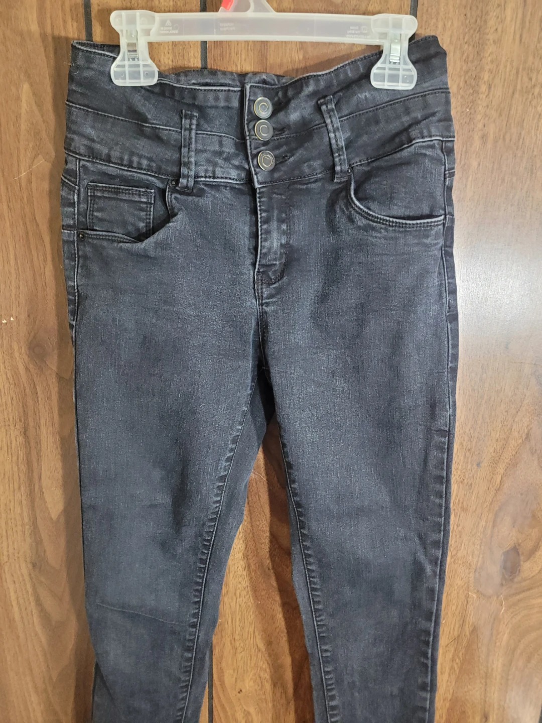 Children High-Waisted Black Skinny Jeans Size 5 - photo 3