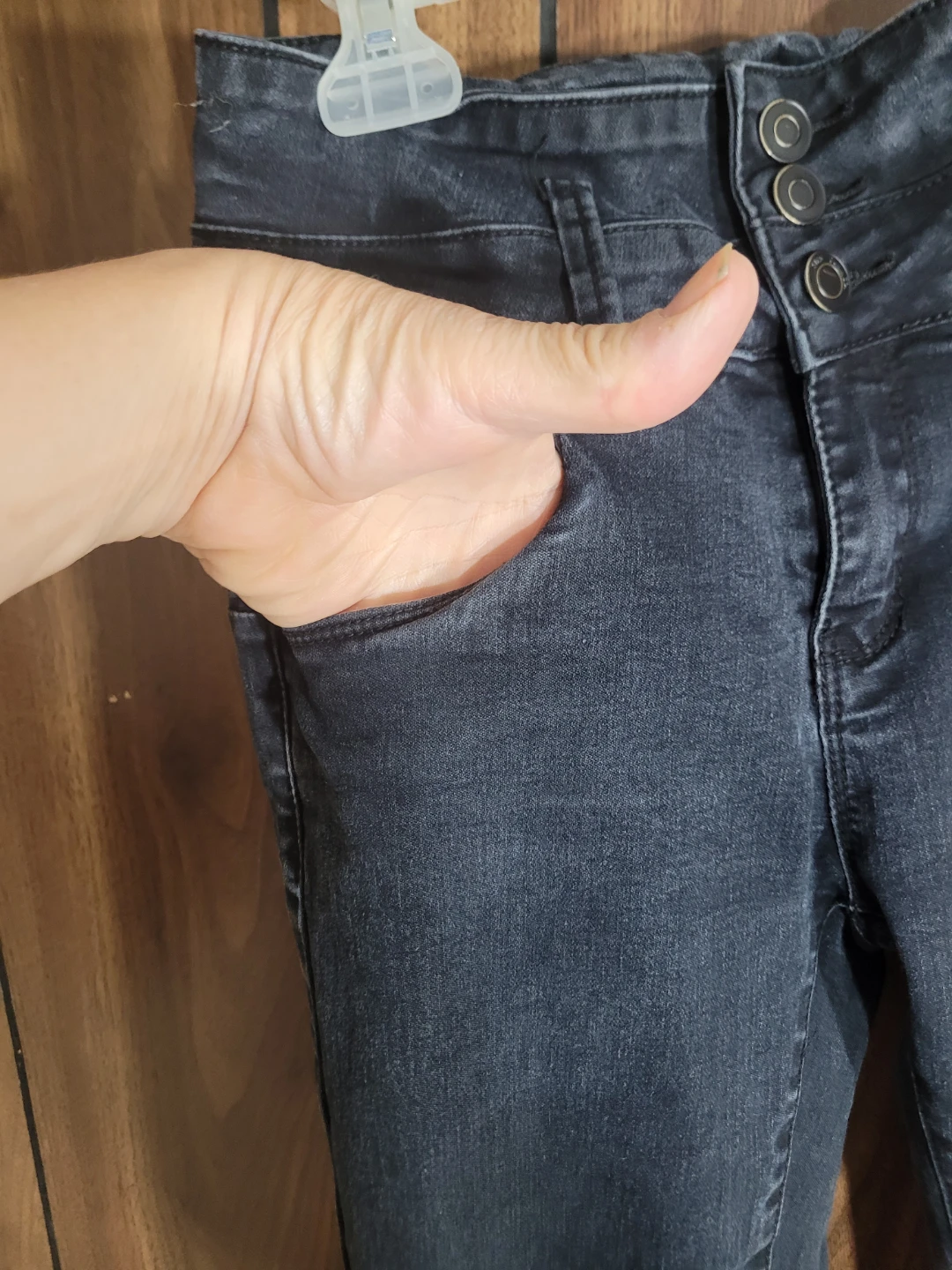 Children High-Waisted Black Skinny Jeans Size 5 - photo 4