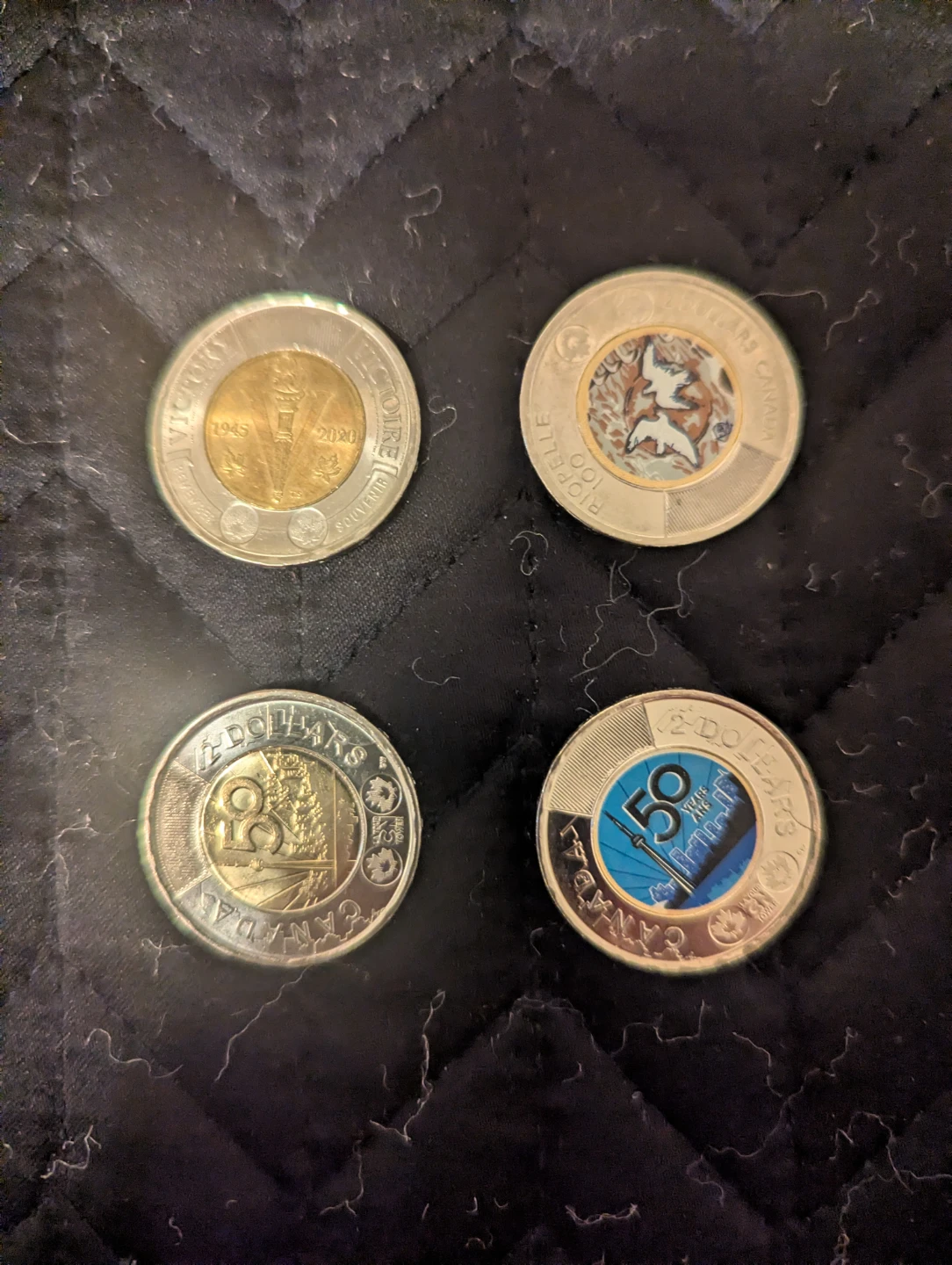 Four Canadian Two Dollar Coins