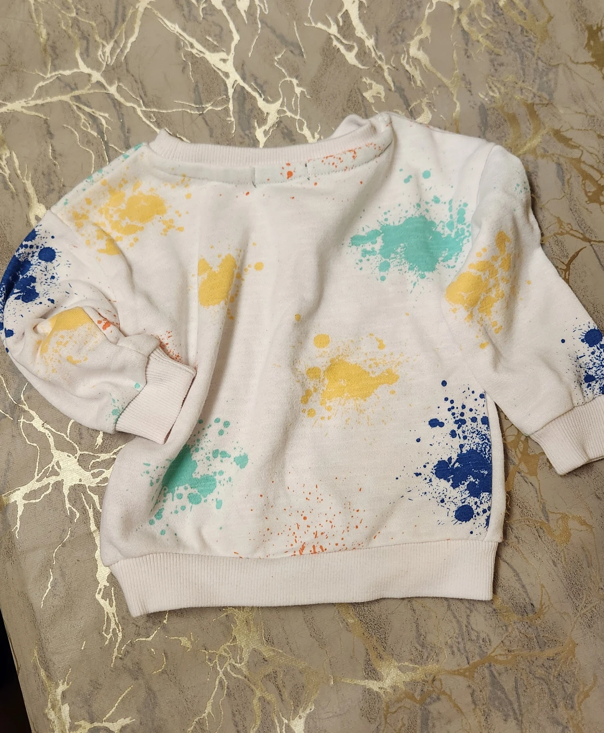 Primark Baby Clothes Set - White Splatter Print - 9-12 Months - photo 2