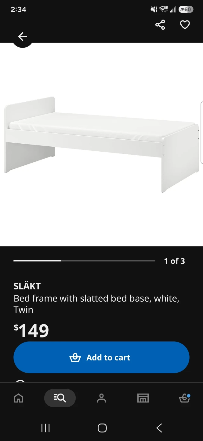 IKEA SLÄKT Twin Bed Frame & Matress