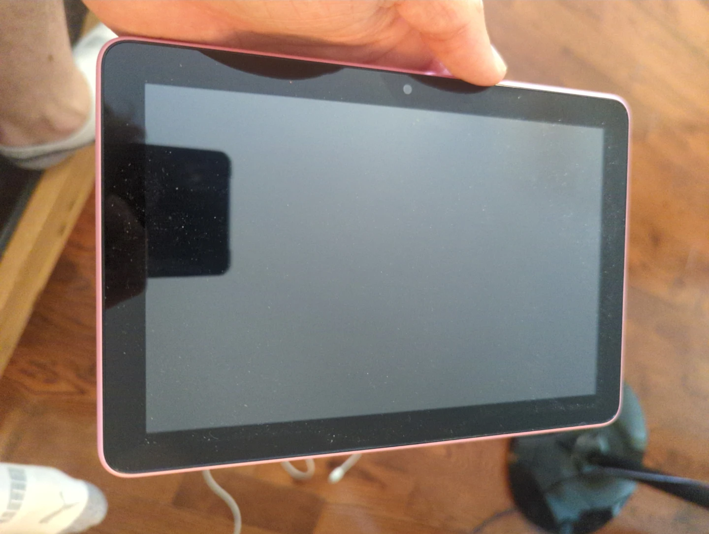 Pink Amazon Fire Tablet with Purple Case