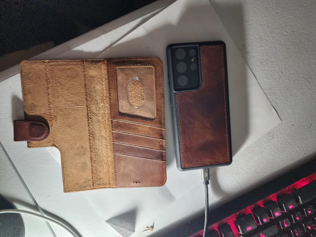Samsung S21 ultra 5G 128GB with Brown Leather Wallet Phone Case - photo 5