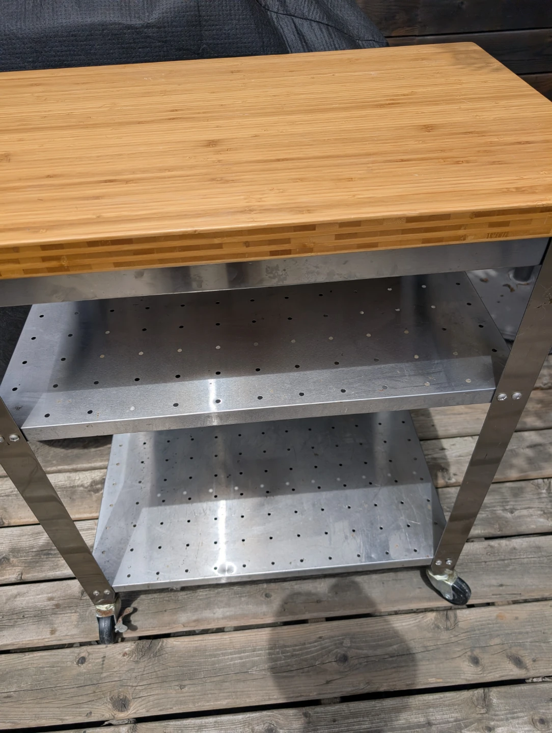 Bamboo Top Rolling Kitchen Cart - photo 3