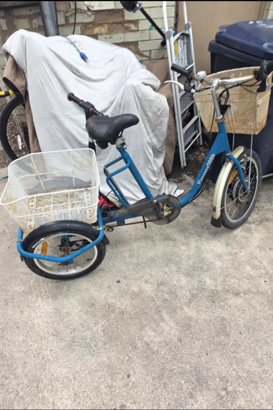 Blue Tricycle with Basket  . Works like Regular bike - photo 2