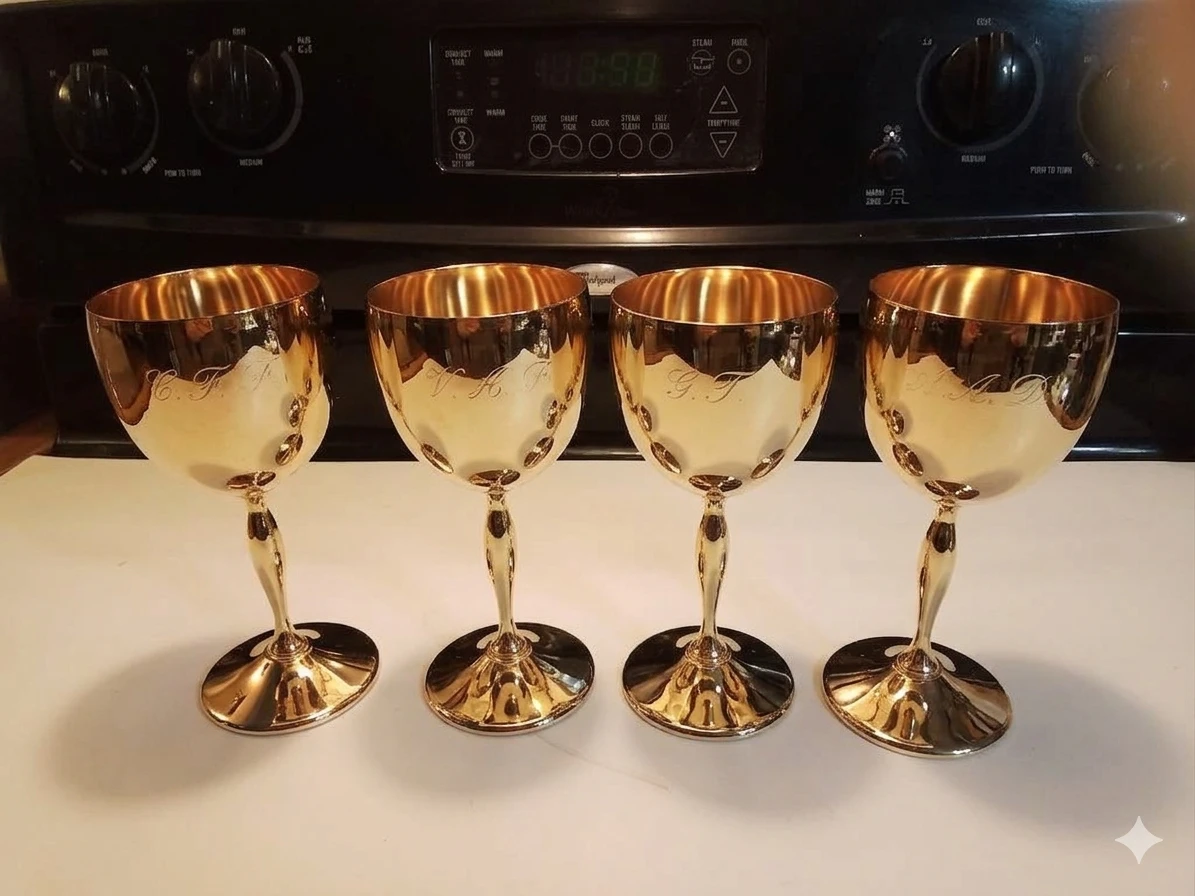 Winter Firelight Gold-Plated Goblets - Set of 4