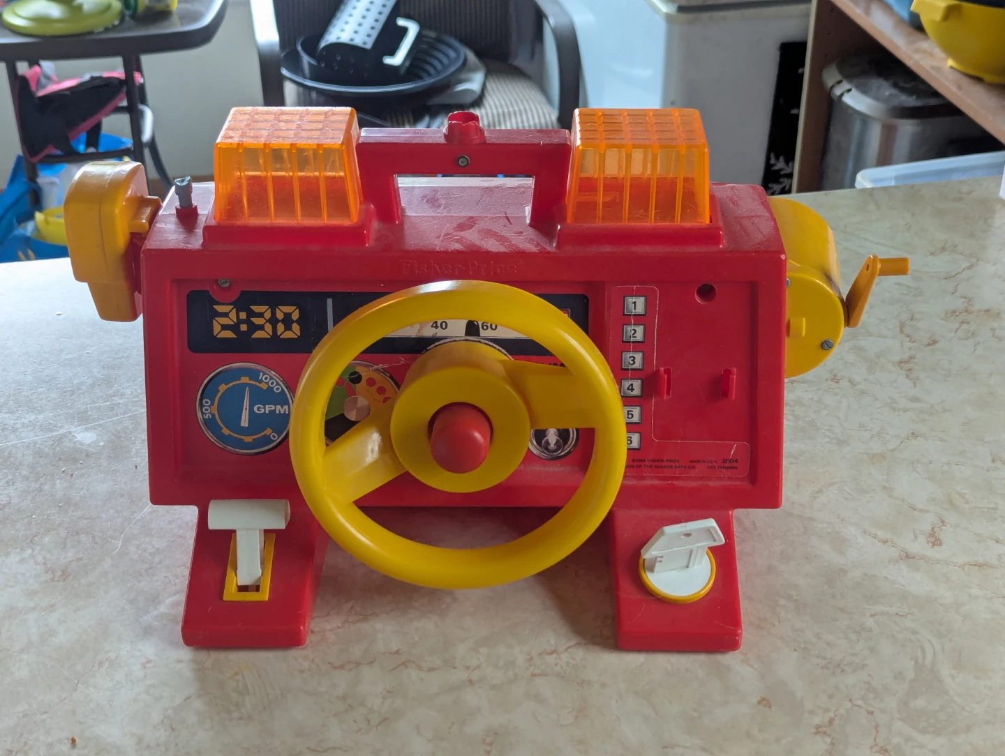 Vintage 1985 Firetruck Steering Wheel Toy