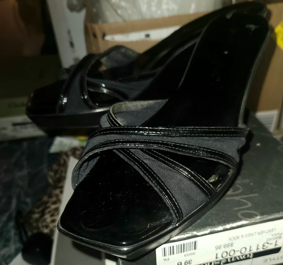 Gianetti Italian Black Wedge Sandals