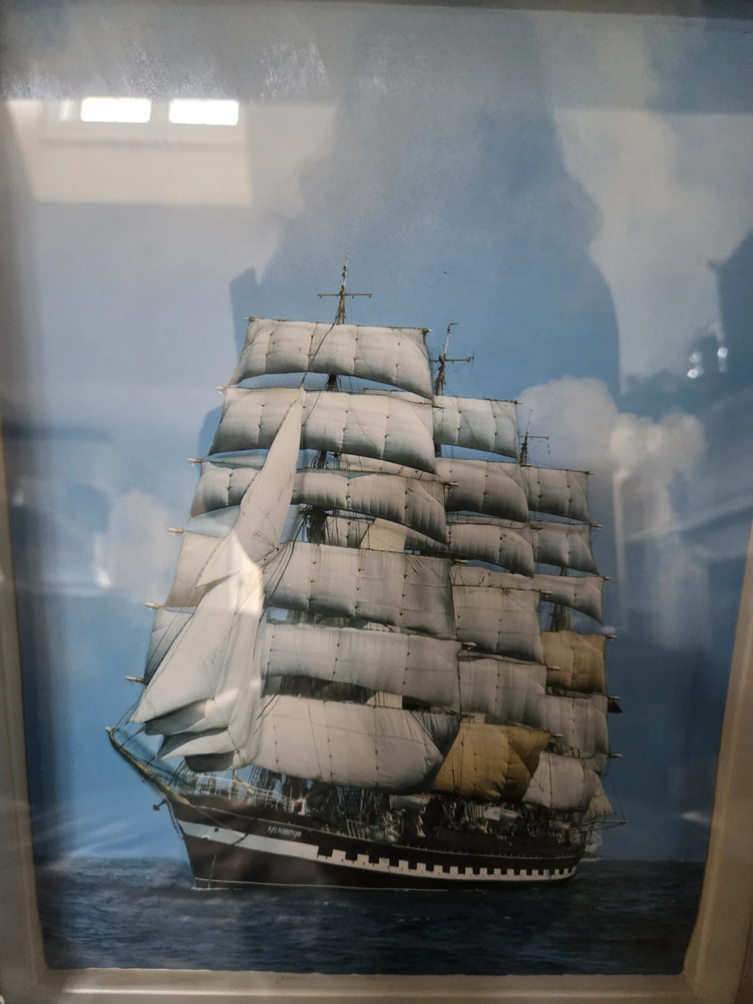 Framed 3D Ship Clock + Picture, 21" x 10.5" - photo 4