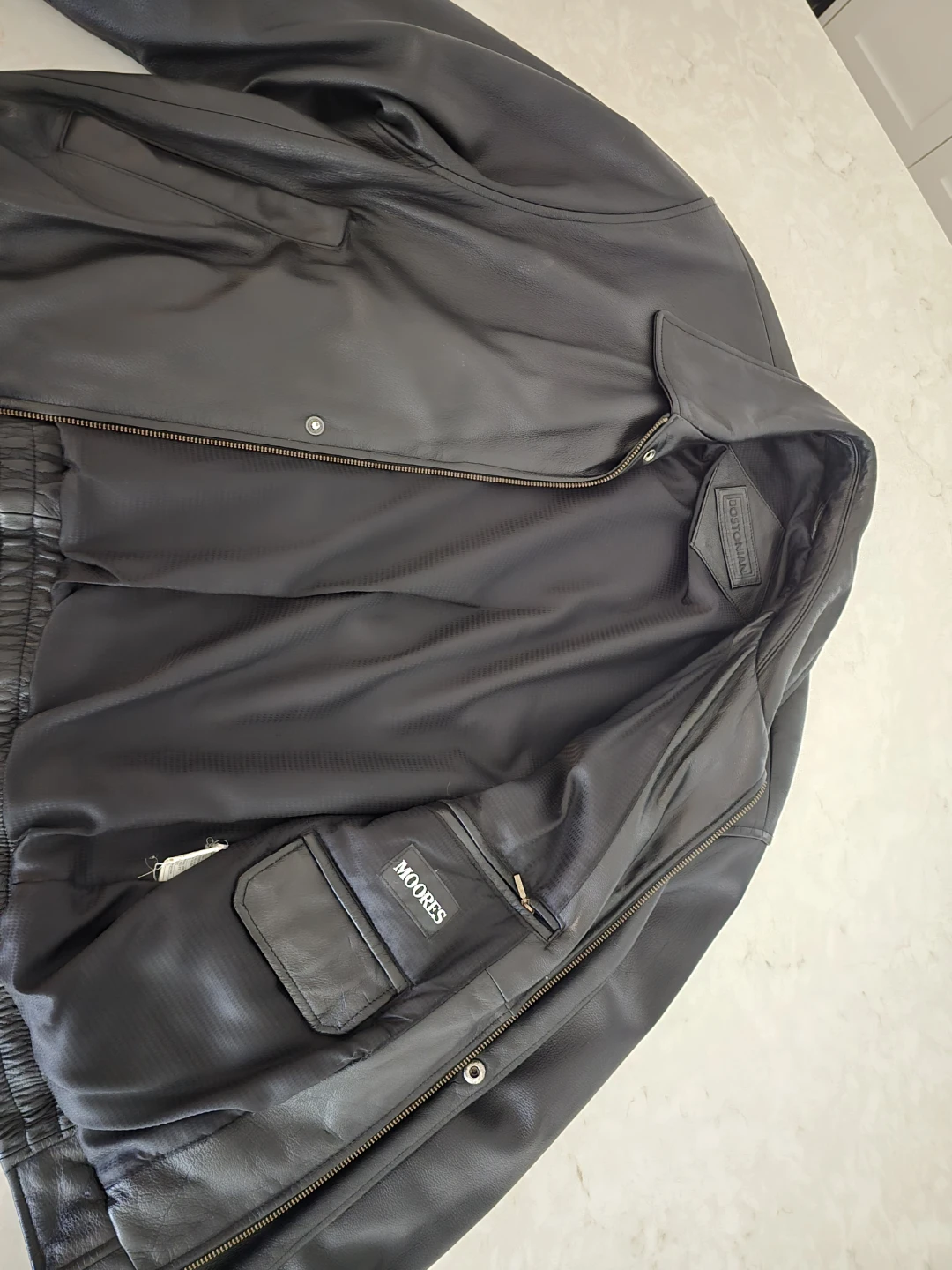 MOORES MEN'S MED 100% TOP QUALITY LEATHER BOMBER JACKET - photo 3