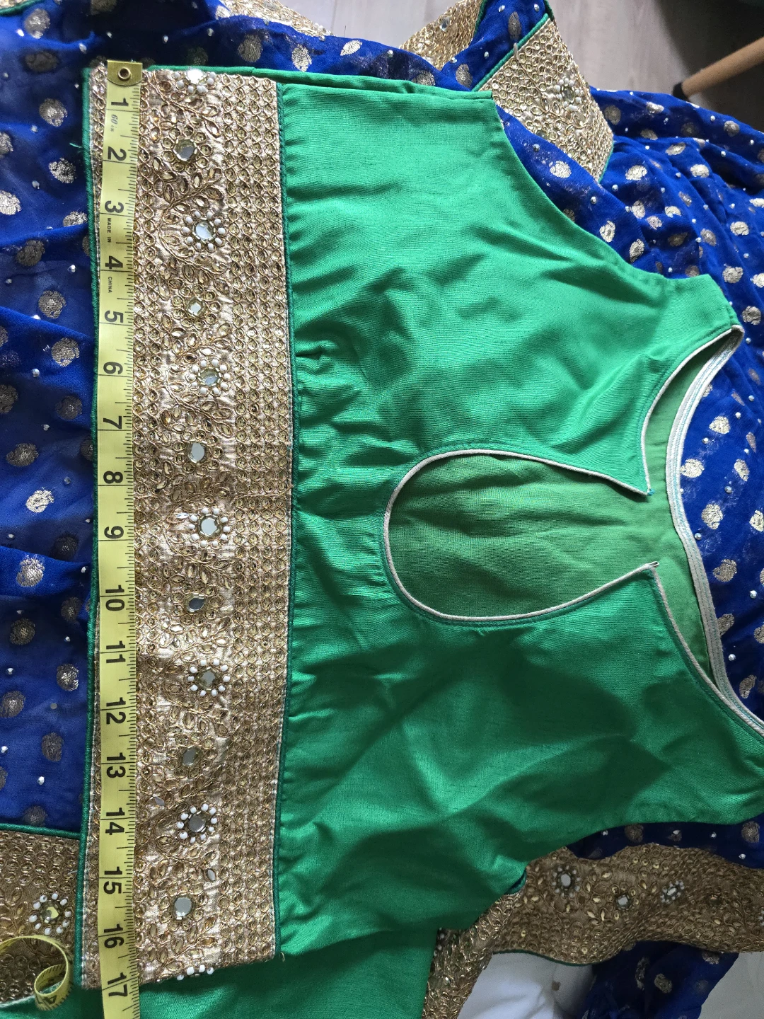 Green Blouse and Saree - photo 3