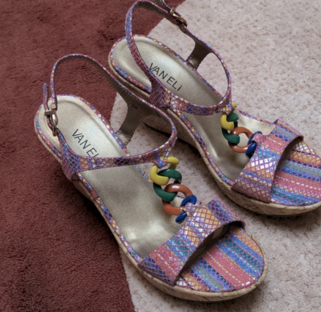 ⚽ New Colourful Wedge Sandals