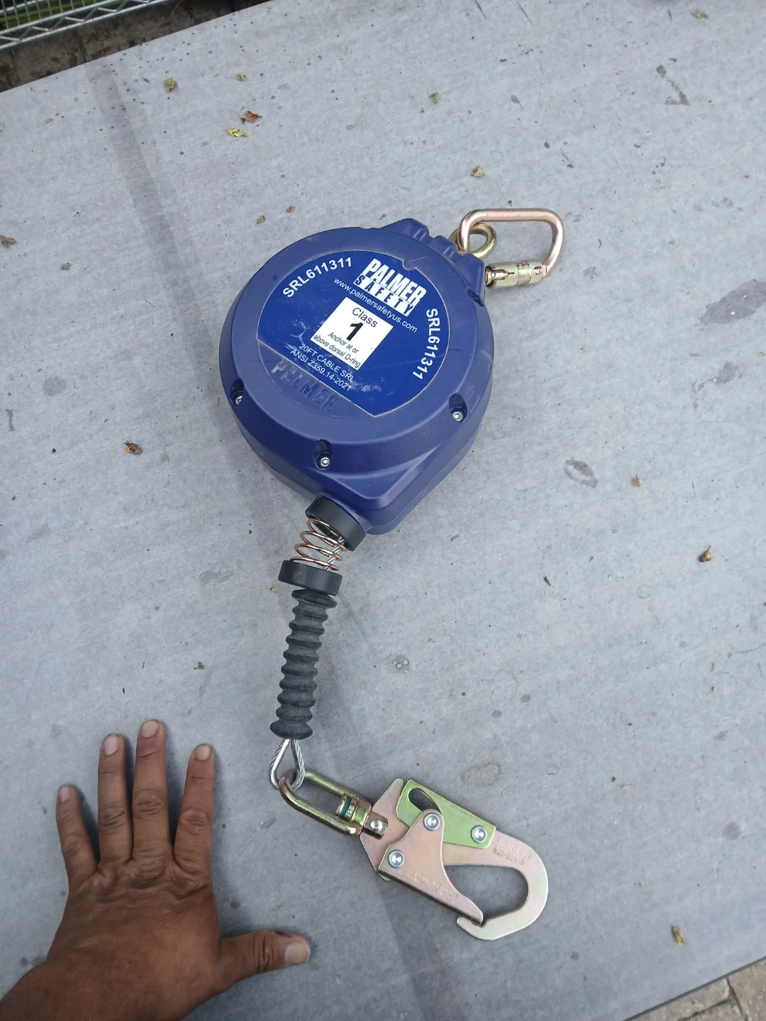 Palmer Safety 20FT Cable SRL Class 1 Retractable Fall Arrester