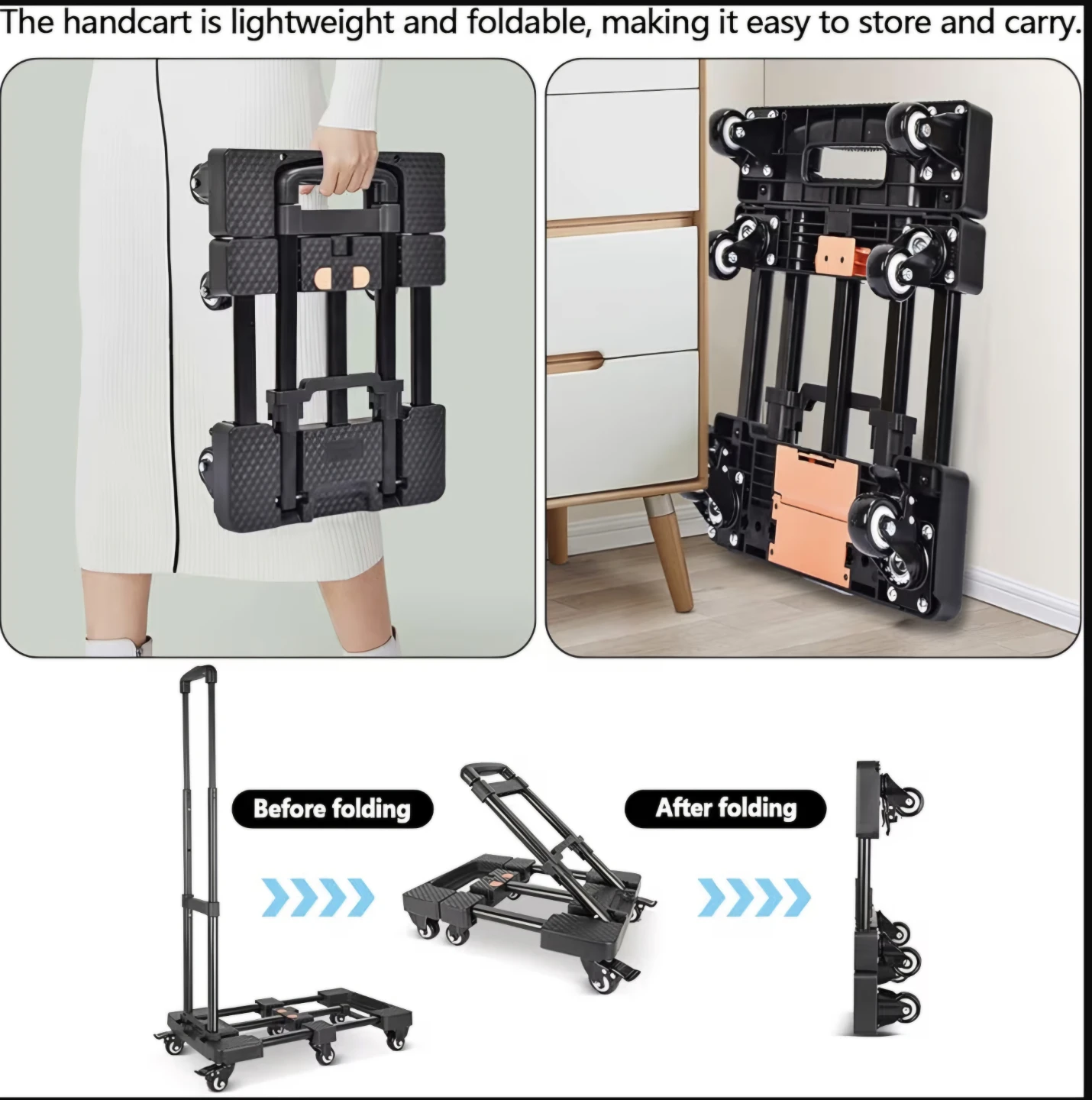 Foldable Hand Truck Dolly with Bungee Cord - photo 3