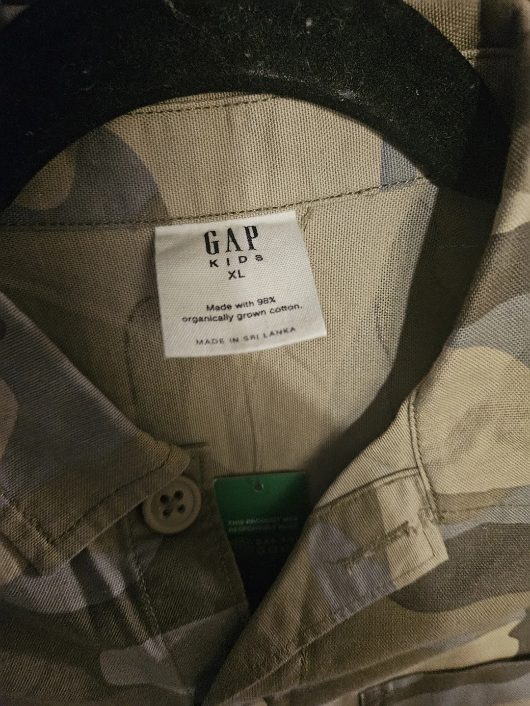 GAP Kids Camo Button-Up Shirt XL