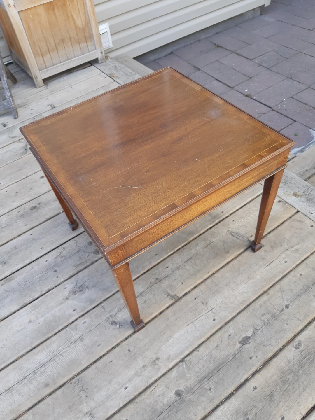 mid-20th century inlaid mahogany side table - photo 5